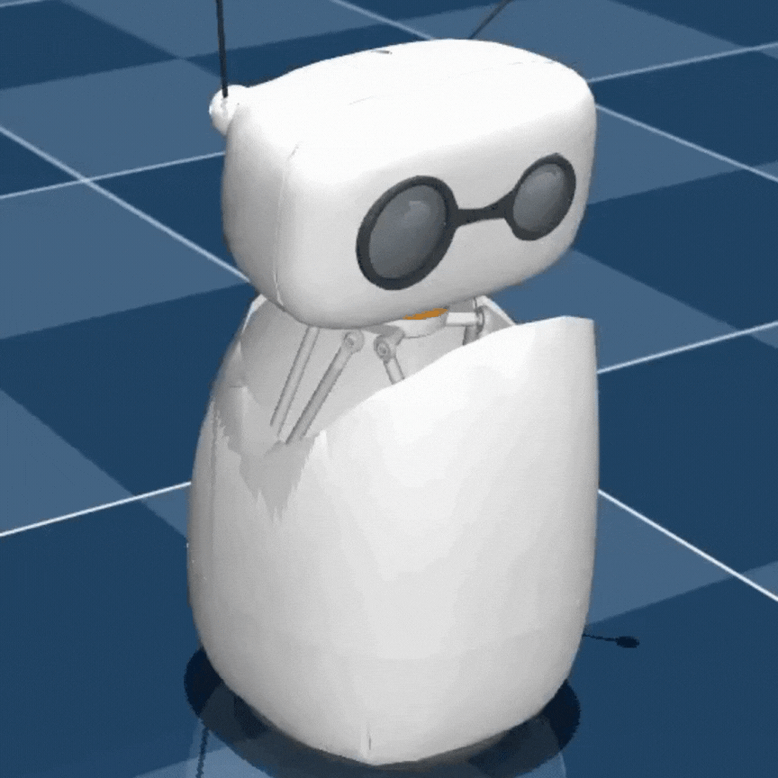 Reachy Mini em simulação animada